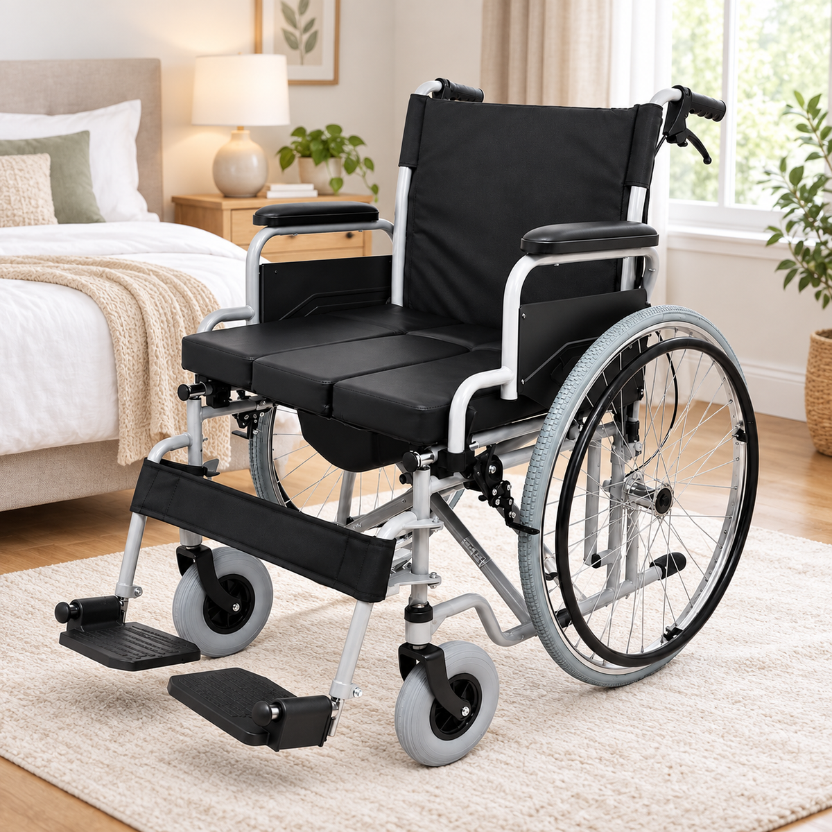 Commode Wheelchair Wide Size