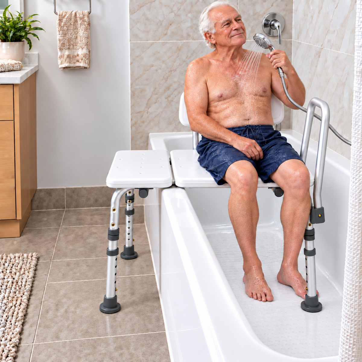Aluminium Shower Chair with Backrest