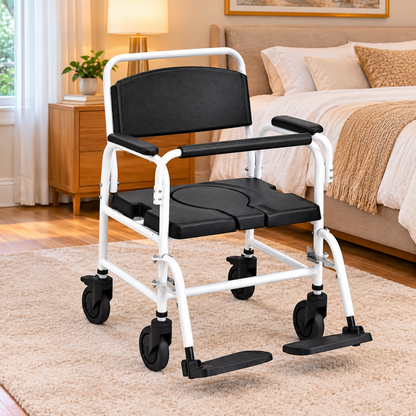 Commode Wheelchair Wider Size Aluminum