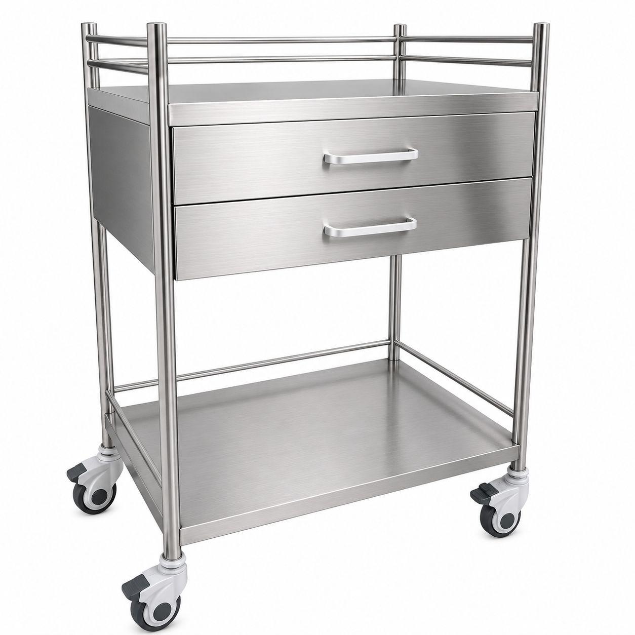 Trolley Stainless Steel With 2 Drawers