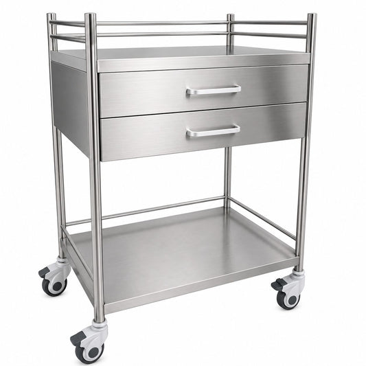 Trolley Stainless Steel With 2 Drawers