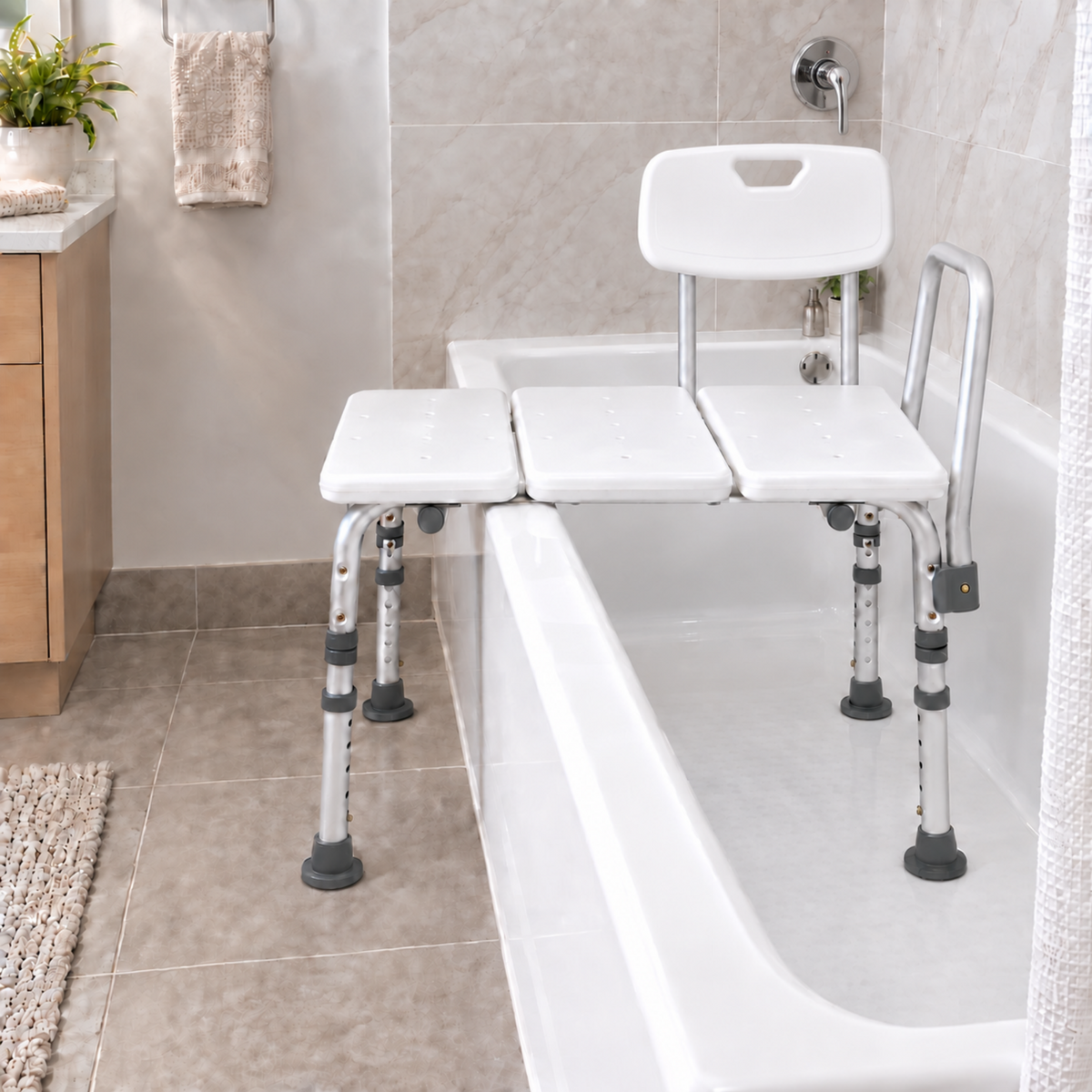 Aluminium Shower Chair with Backrest