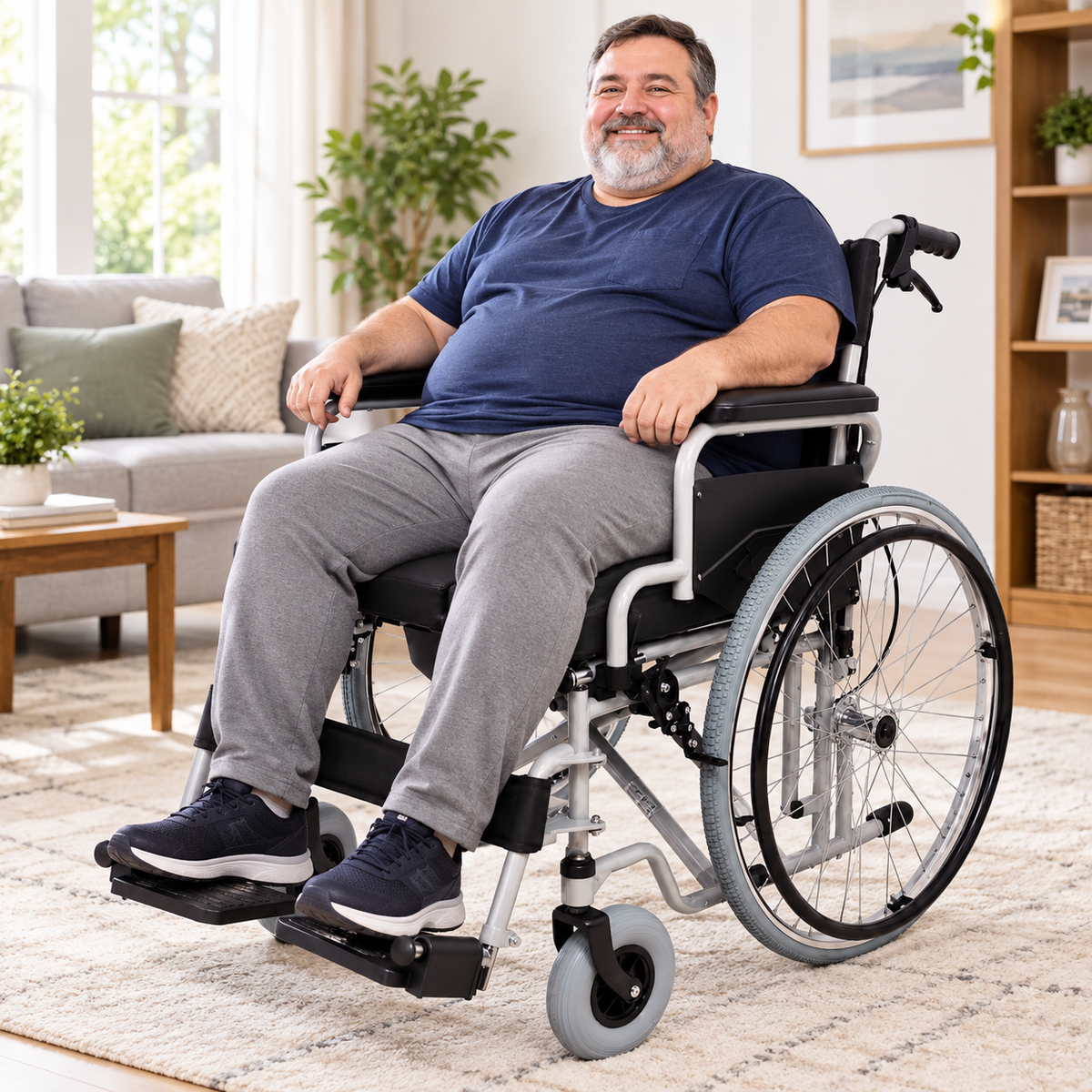 Commode Wheelchair Wide Size