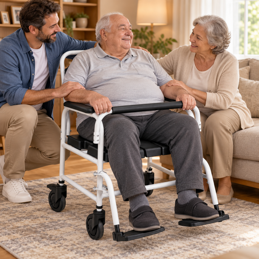 Commode Wheelchair Wider Size Aluminum